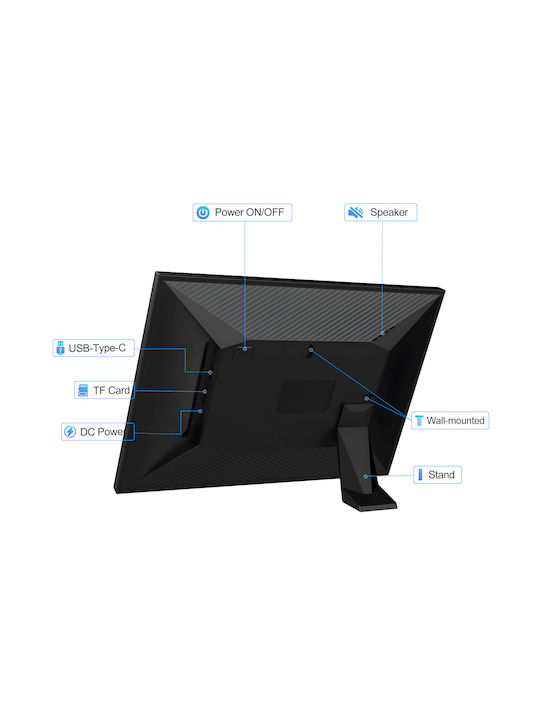 Birai Y101 10.1 Zoll Digitale Bilderrahmen WLAN Touch HD Ips 64GB Android 1080p Multi-User Braun