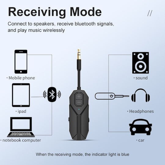 M126 Transmițător Receptor Audio Bluetooth 5.4 Wireless Portabil Compatibil Tv Pc Boxe Căști 3.5mm Aux Baterie Reîncărcabilă Mod Dublu Tx Rx Alb