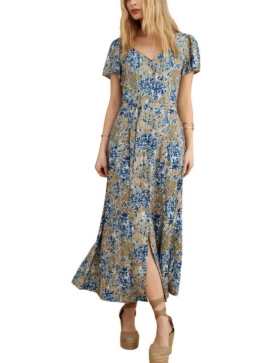 Summer Midi Shirt Dress Multicolor