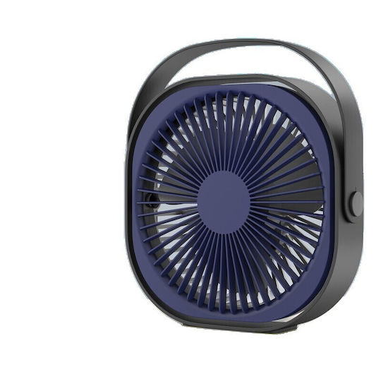 Ventilator Mini Usb De Birou Alista Home Rotire 360 Grade 3 Viteze 1500 Ma 13.5 X 12.8 Albastru