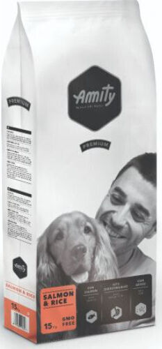 Amity Premium 15kg Dry Food for Dogs Gluten-Free, with Few Grains with Rice and Salmon