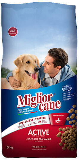 Morando Miglior Cane Active 10kg Hrană Uscată pentru Câini Adulţi cu Carne de vită