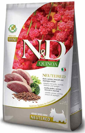 Farmina N&D Quinoa Neutered Mini 2.5kg Trockenfutter ohne Getreide & Gluten für erwachsene sterilisierte Hunde kleiner Rassen mit Ente