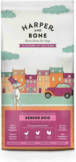 Harper and Bone Flavours Of The Farm 12kg Ξηρά Τροφή για Ενήλικους Σκύλους Μικρόσωμων Φυλών με Γαλοπούλα, Κοτόπουλο, Λαχανικά και Πάπια