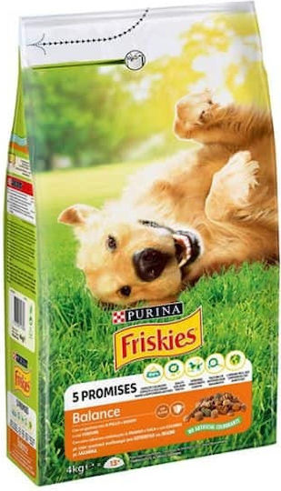 Friskies 5 Promises Balance 4kg Hrană Uscată pentru Câini de Rase Mari cu Carne de vită, Pui și Legume