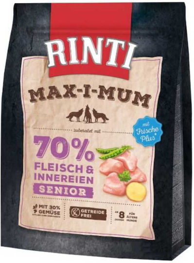 Rinti Max-i-Mum Senior 4kg Ξηρά Τροφή χωρίς Σιτηρά για Ηλικιωμένους Σκύλους με Κοτόπουλο