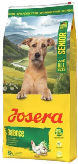 Josera Balance 12.5kg Dry Dog Food Light Gluten Free for Elderly Dogs with Chicken and Rice
