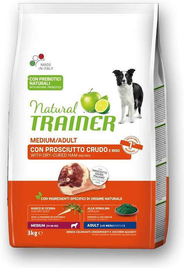 Natural Trainer Adult Medium 3kg Ξηρά Τροφή για Ενήλικους Σκύλους Μεσαίων Φυλών με Προσούτο