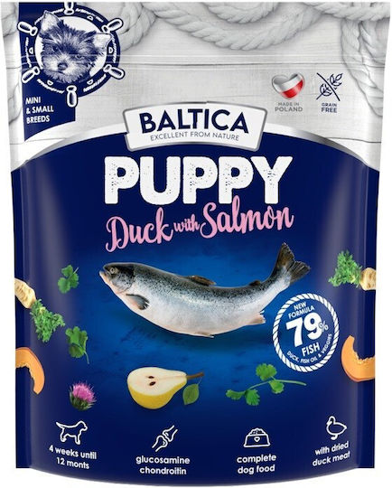 Baltica 1kg Trockenfutter für Welpen kleiner Rassen mit Lachs und Ente