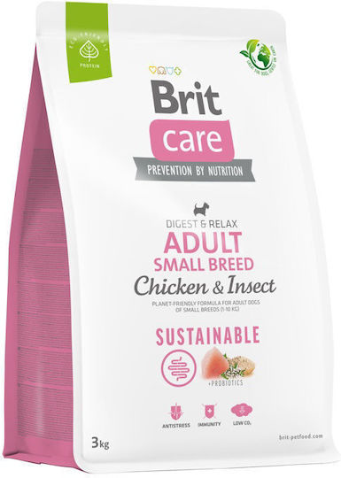Brit Care Adult Small Sustainable 3kg Dry Food Gluten-Free for Adult Small Breed Dogs with Chicken