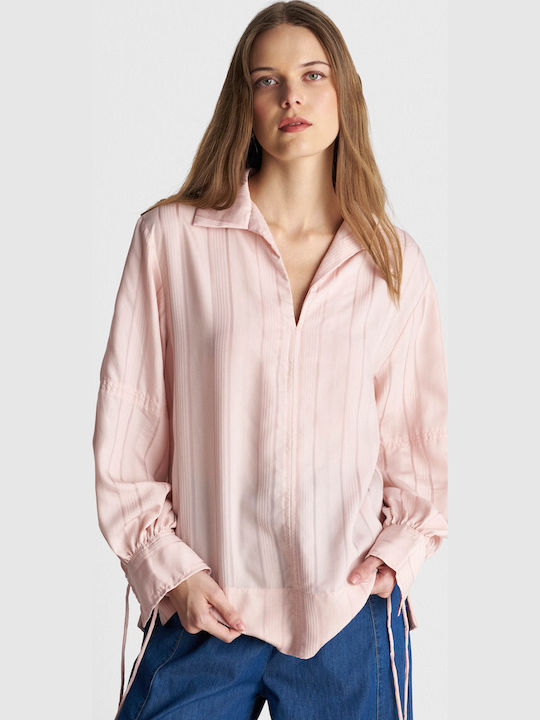 Long Sleeve Striped Pink Tunic