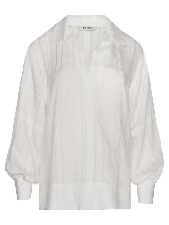 Long Sleeve Striped White Tunic
