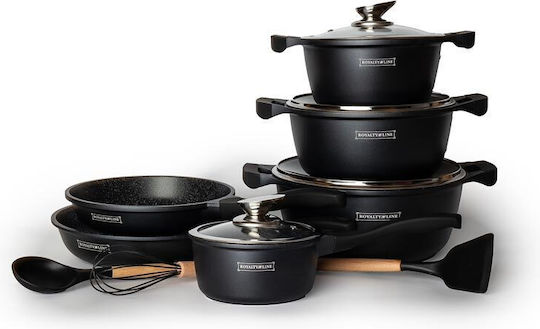 Royalty Line Cookware Set of Cast Aluminum with Non-Stick Interior Coating 5 Pieces