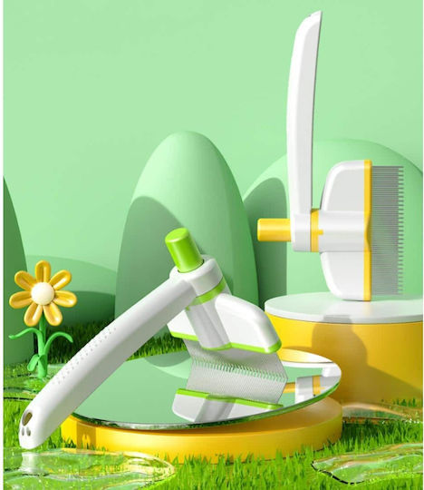 Self-Cleaning Pet Comb Green 18x9cm 18x9cm