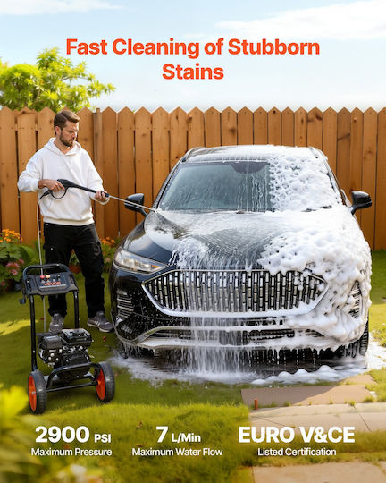 Vevor 2500BP Πλυστικό Βενζίνης με Πίεση 200bar και Μεταλλική Αντλία