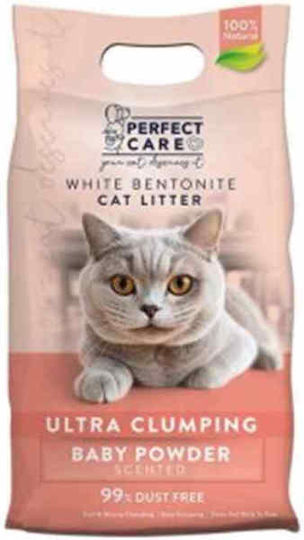 Perfect Care Ultra Clumping Бентонитен котешки пясък с аромат Бебешка пудра 5лт 90853