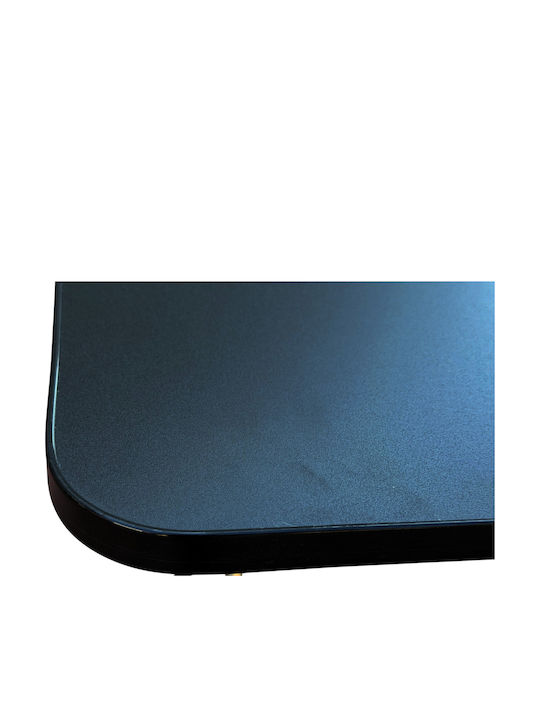 Folding Wooden Table with Metal Frame Black 90x60x70cm