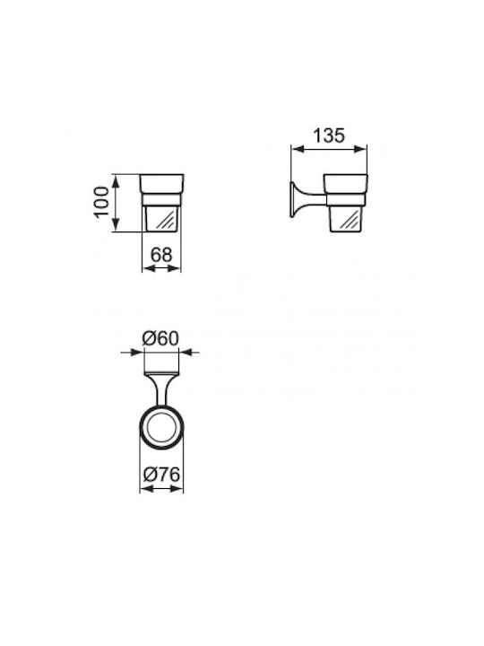 Ideal Standard Επιτοίχια Ποτηροθήκη Λευκή 8014140514305