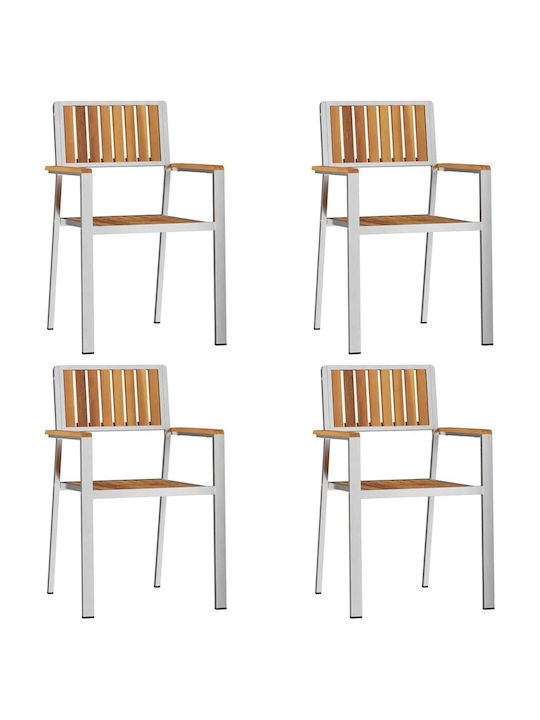 Garden & Outdoor Furniture Sets Dining Room Set 5 Pieces Brown