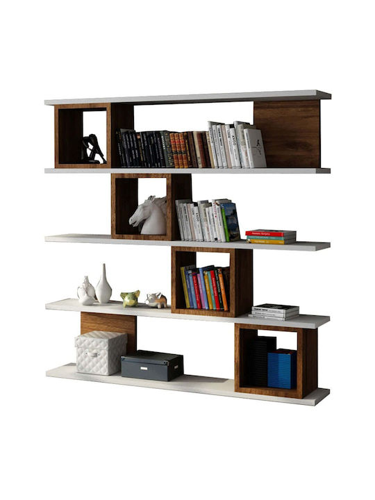 Βιβλιοθήκη Wind White-walnut 120x19.5x119.9εκ.
