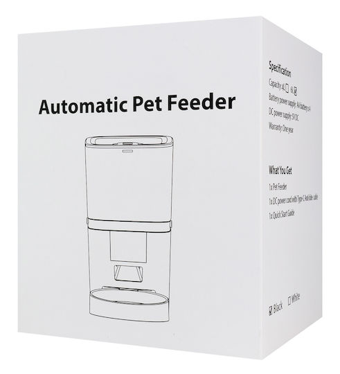 Bruno Automatischer Silikon Futter- und Wasserschale für Katze mit Gestell 6lt in Schwarz Farbe mit WLAN
