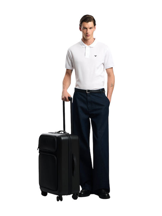 Emporio Armani Black Travel Suitcase With 4 Wheels