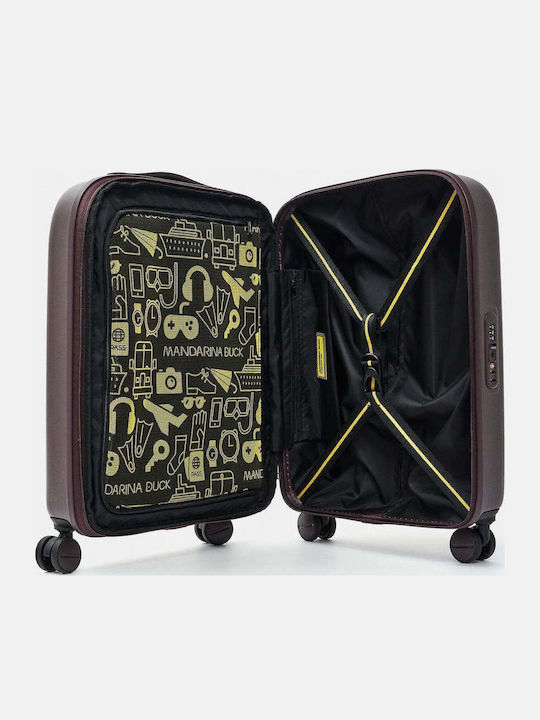 Mandarina Duck Logoduck Cabin Suitcase Brown/Burgundy with 4 Wheels Height 55cm