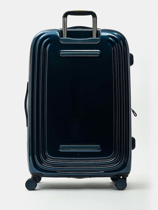 Mandarina Duck Logoduck Large Travel Suitcase Blue/Metallic with 4 Wheels Height 75cm