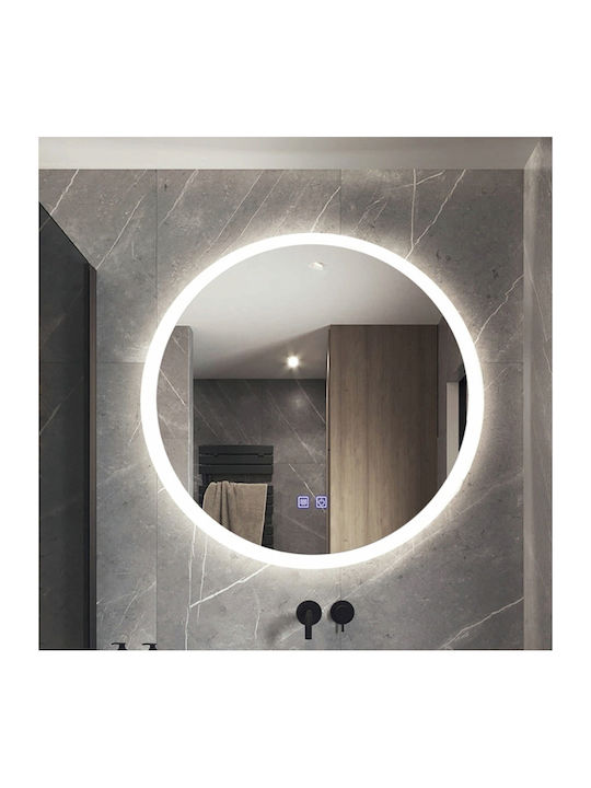 H2O Στρογγυλός Καθρέπτης Μπάνιου Led 70x70cm