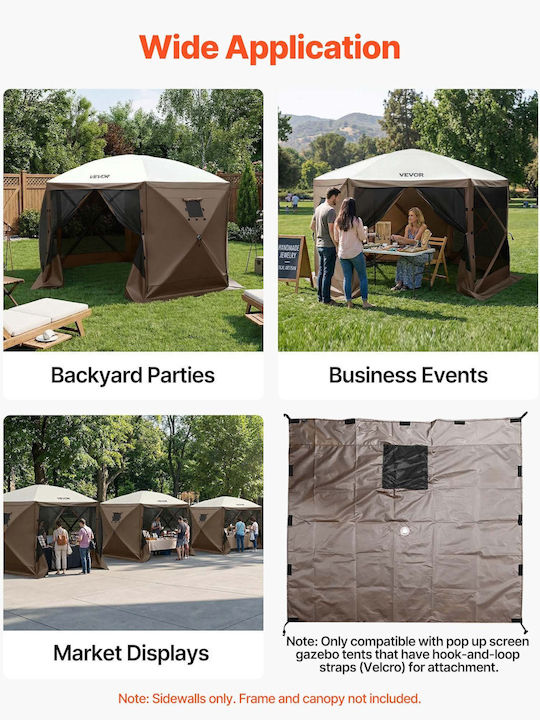 Vevor Garten Gazebo Braun 1,73x1,48m