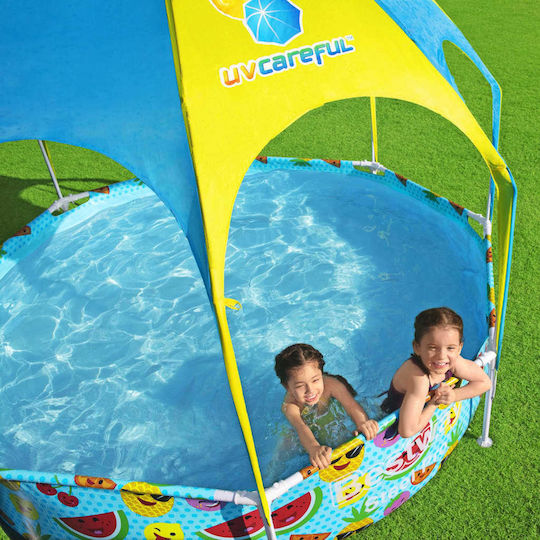 Bestway Kinder Schwimmbecken PVC Aufblasbar Silber