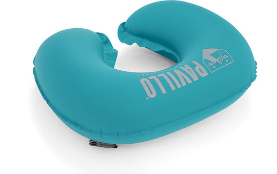Inflatable Polyester Travel Pillow Turquoise