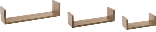 Natural Wall Shelves (3 Pieces) 22x10x7cm