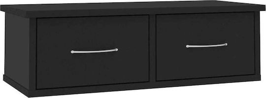 Wandregal Schwarz 60x26x18.5cm