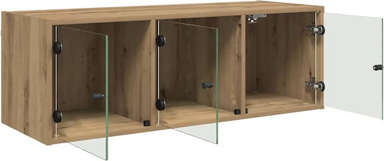 Wall Living Room Cabinet Made of Particle Board Artisan Oak 102x37x35cm