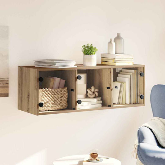 Wall Living Room Cabinet Made of Particle Board Artisan Oak 102x37x35cm