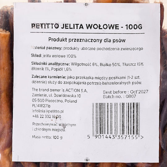 Petitto Dog Treat Diet with Beef 100gr