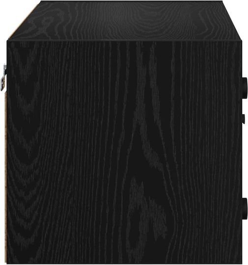 Wall Living Room Cabinet Made of Particle Board Black Oak 68x37x35cm