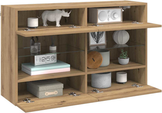 Wall Shelf with LED Artisan Oak 98.5x30x60.5cm