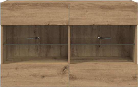 Wall Shelf with LED Artisan Oak 98.5x30x60.5cm
