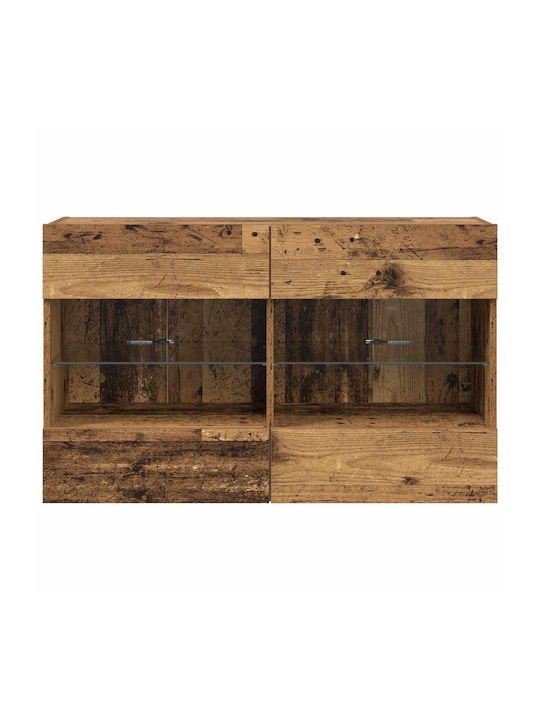 Shelf Wall with LED Old Wood 98.5x30x60.5cm