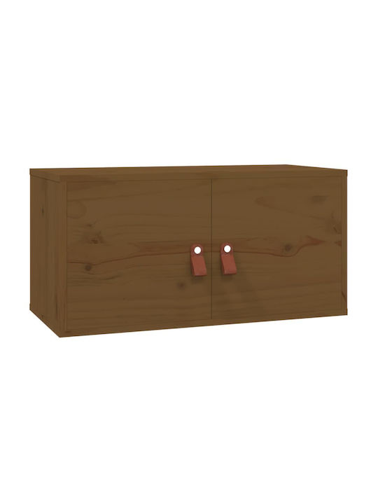 Hängendes Wohnzimmer Nischenschrank aus Massivholz Braun Meliert 60x30x30cm