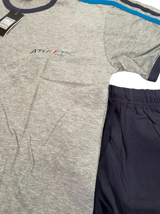 Enrico Coveri Sommer Herrenpyjama Grau