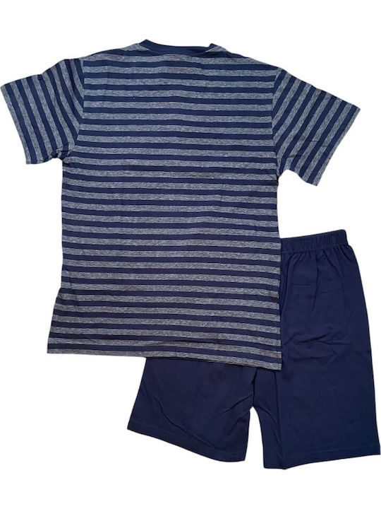 Enrico Coveri Sommer Herrenpyjama Blau-jeans