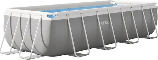 Intex Swimming Pool 6836lt with Metallic Frame 400x200x100cm Gray
