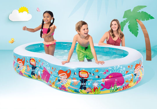 Intex Children's Oval Swimming Pool 700L Inflatable 262x160x46cm Turquoise