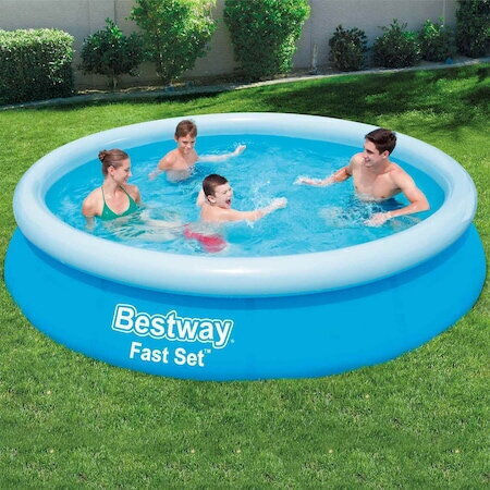 Bestway Runde Schwimmbecken PVC 5377lt Aufblasbar 366x76cm Hellblaue