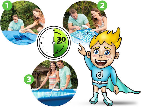 Intex Swimming Pool 2282lt with Metallic Frame 260x160x65cm Blue