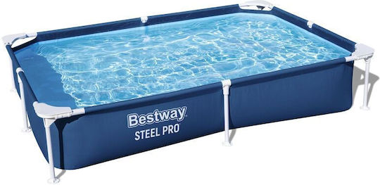 Bestway Children's PVC Swimming Pool 1200lt with Metallic Frame 221x150x43cm Blue