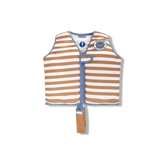 Swim Essentials Σωσίβιο Γιλέκο Κολύμβησης Ιμάντα Ασφαλείας Παιδιά 3-6 Ετών "brown White Striped"